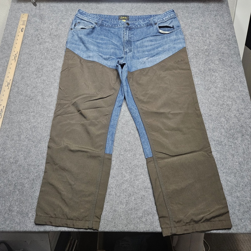 Cabela's Brush Pants Jeans Roughneck Upland Hunting Jeans Mens 42x32 Blue Brown